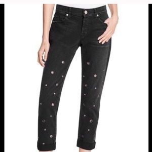 RILEY SLIM FIT BOYFRIEND GROMMET EMBELLISHED Jean